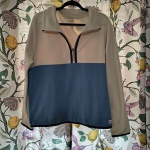 Cotopaxi Women's Amado 1/2 Zip Cream and Blue Zip-Up Fleece